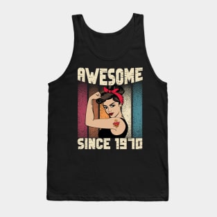 Awesome since 1970,52th Birthday Gift women 52 years old Birthday Tank Top